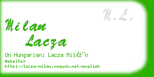 milan lacza business card